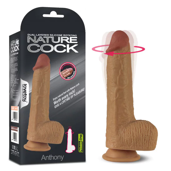 Lovetoy Anthony 雙層矽膠旋轉陽具